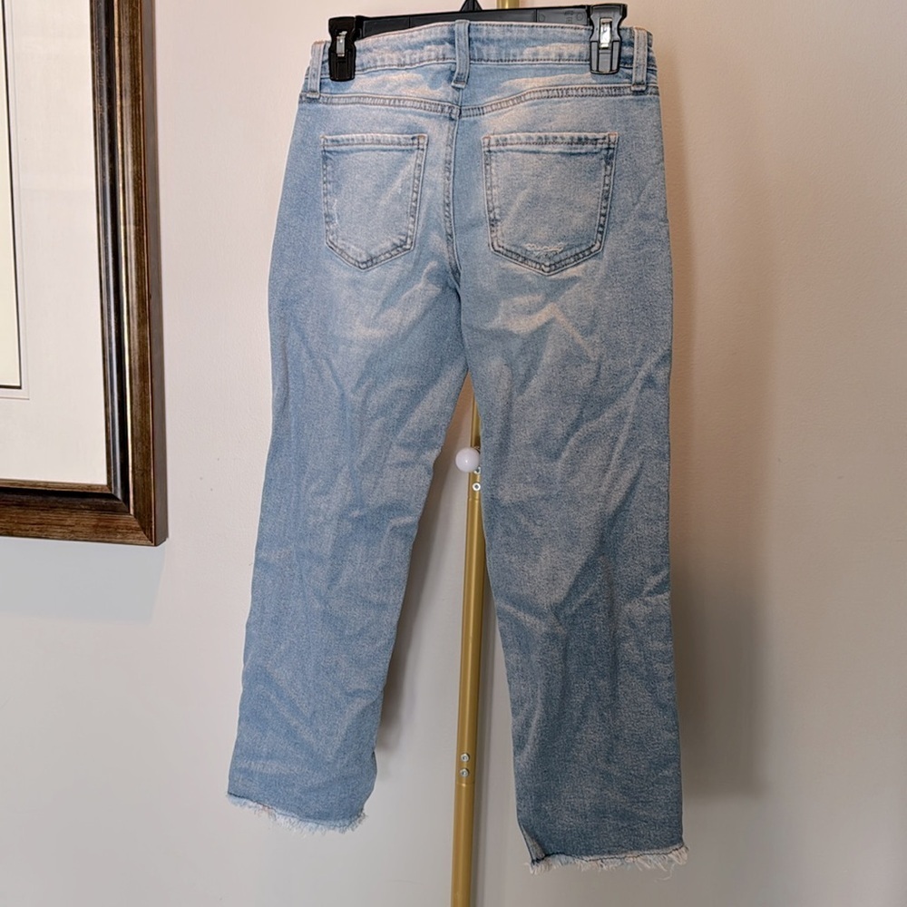 Regeneration by celebrity Pink cropped 90’s straight distressed jeans NWT 5/27 - Picture 7 of 11